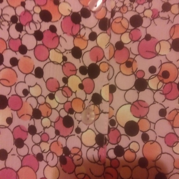 *NOTATIONS PINK and BROWN PRINT 2-IN-1 BLOUSE - Picture 5 of 8